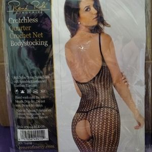 Rene Rofe Lingerie Crotchless Body Stocking